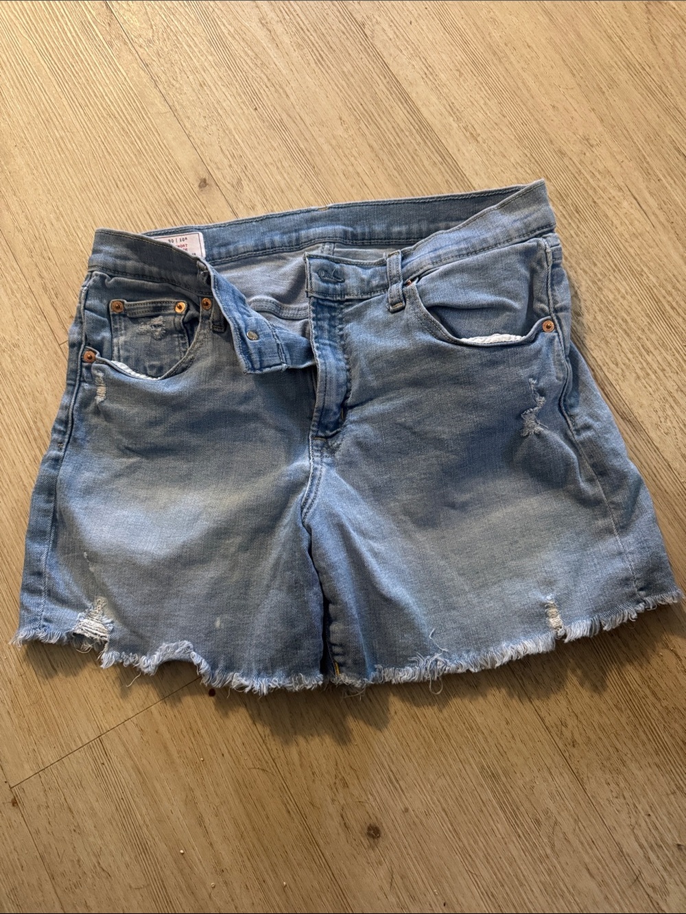 GAP Light Blue Distressed Denim Shorts